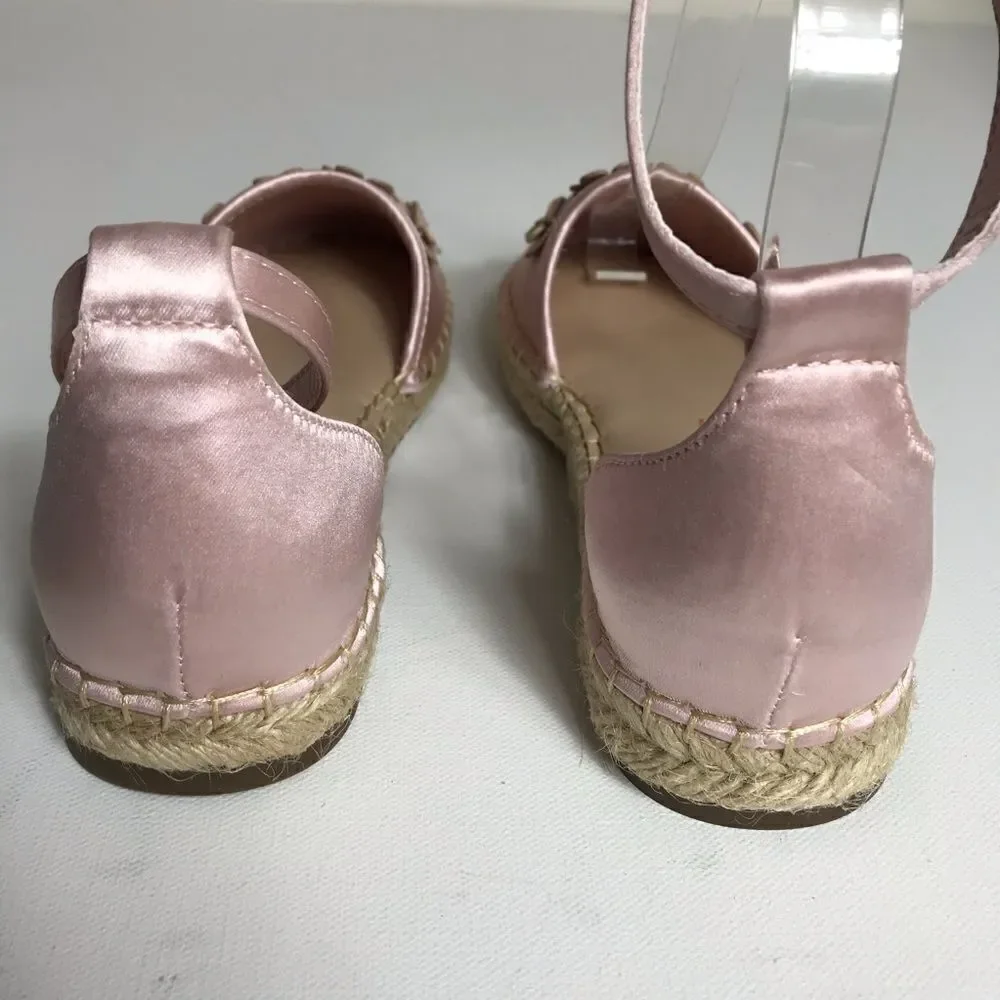 Isaac Mizrahi Floral Applique Satin Espadrilles